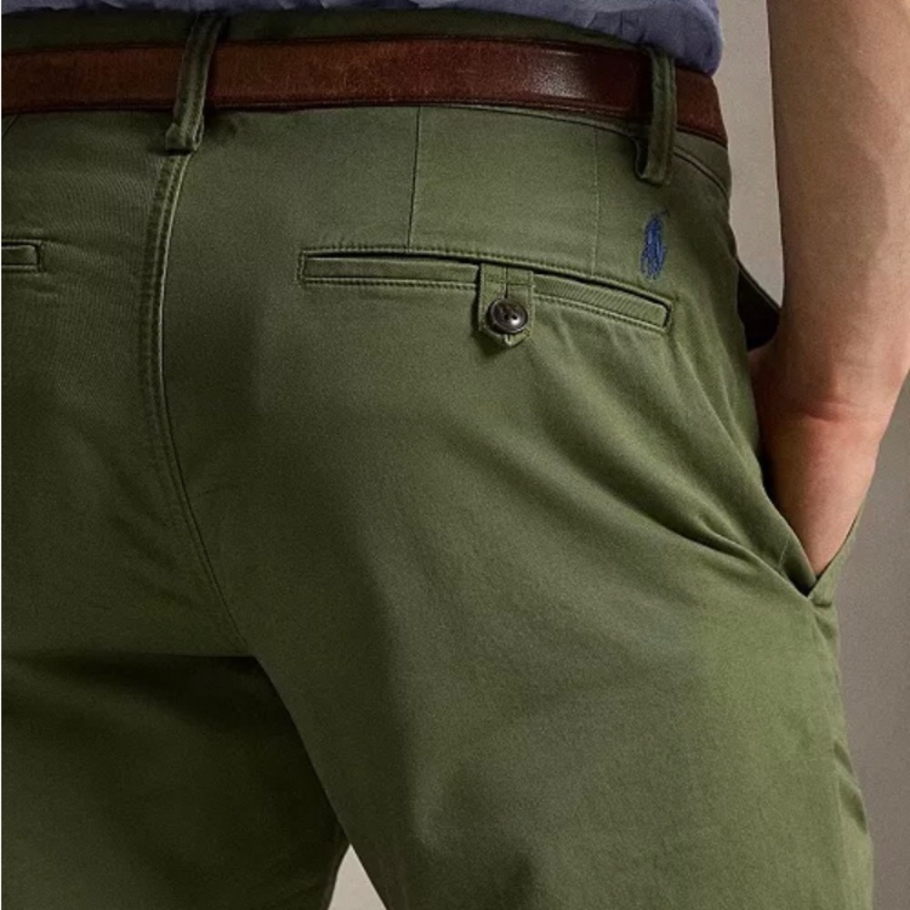 Ralph Lauren Light Green Chino Shorts with Navy Pony